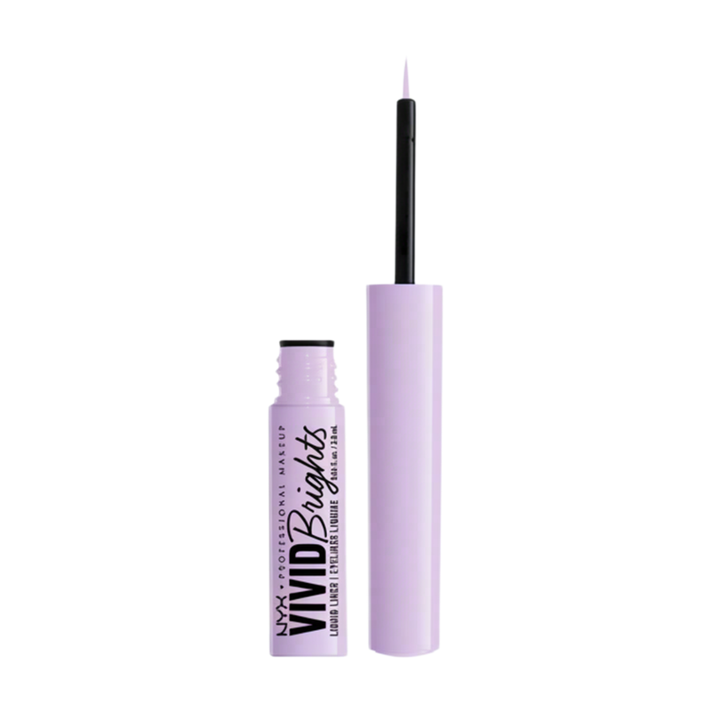 NYX Vivid Brights vloeibare eyeliner: veegbestendig, precieze punt, Lila roze 07