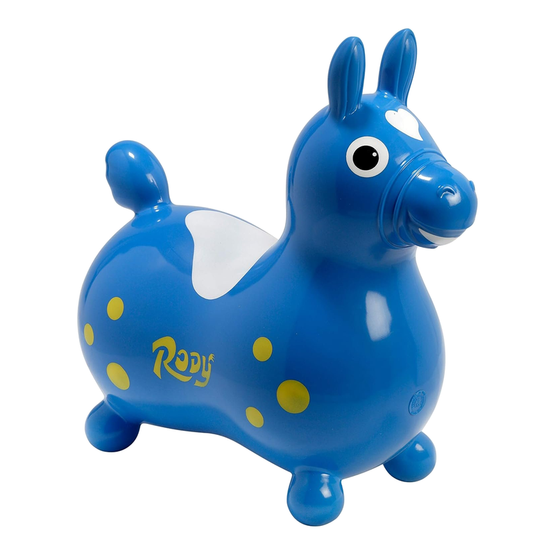 GYMNIC Hüpfpferd & Baby Spielzeug: Rody Hüpfpferd, blau – das klassische Schaukelpferd für Kleinkinder zum Hüpfen und Spielen