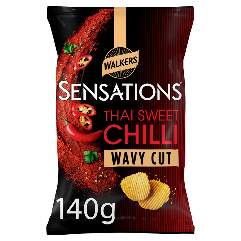 Walkers Sensations Thai Sweet Chilli Wavy Cut Sharing Crisps 140g