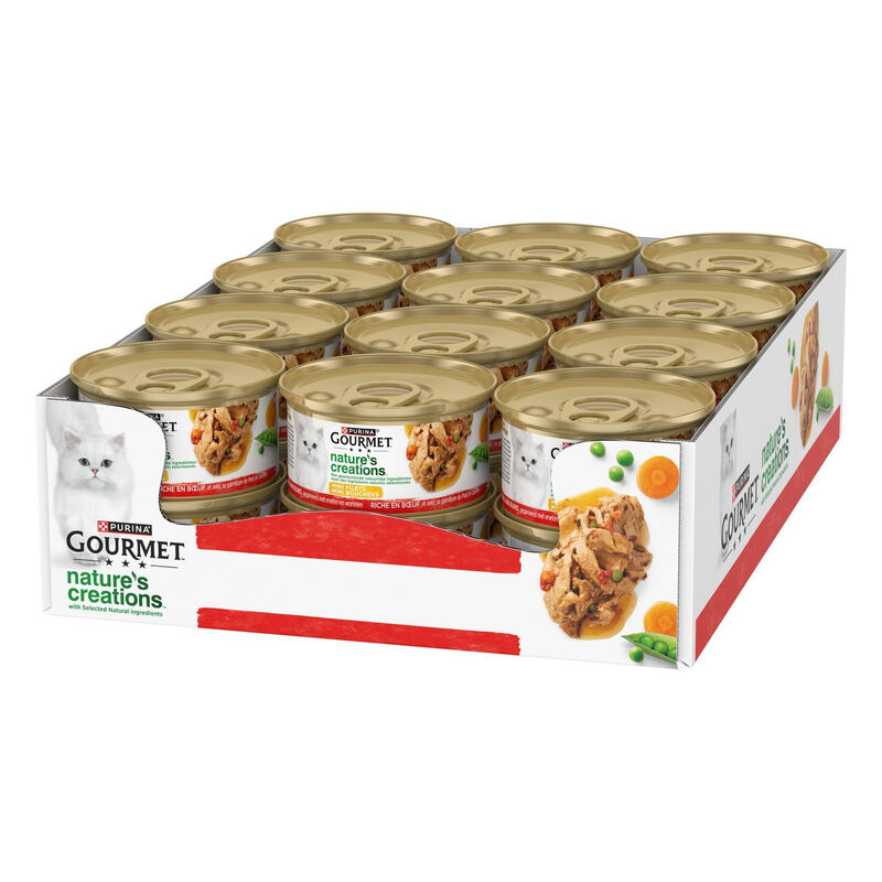 Gourmet Nature's Creation Rijk Aan Rundvlees Kattenvoer 24 x 85 g