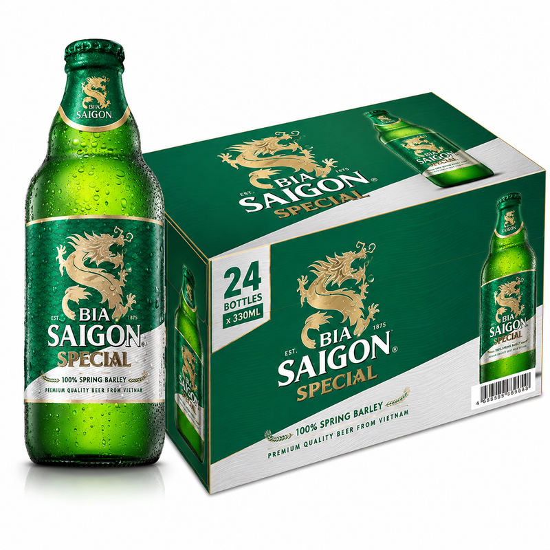 Saigon Special Bier 330 ml – Vietnamese Premium Lager, 4,9 % ABV, 11,3 ° Plato (24 Flessen)
