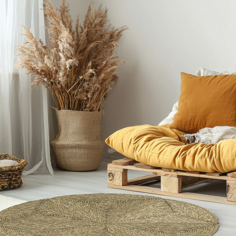 Rug Seagrass Star Round D: 90cm
