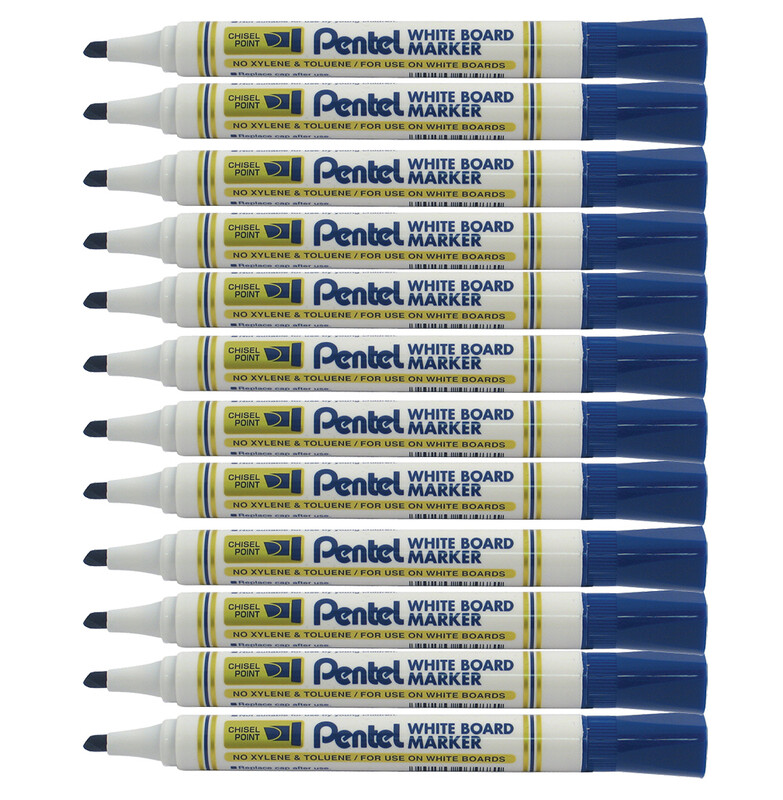 Whiteboard Marker Chisel Tip Blue Pack of 12