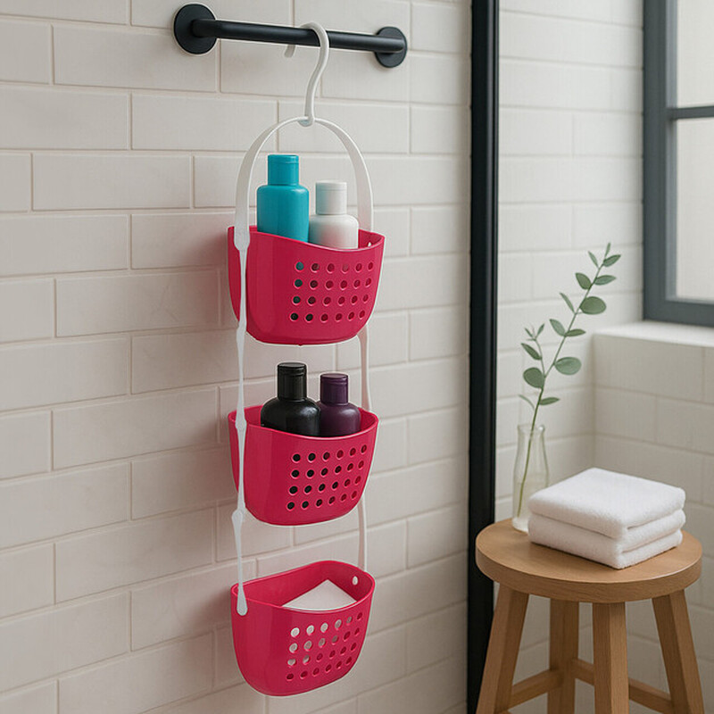 3 Tier Hot Pink Shower Caddy