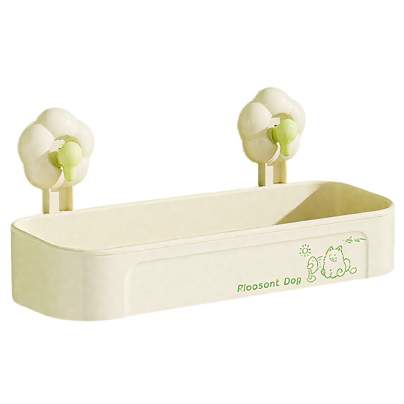 Single-Layer Drill-Free Flower-Shaped Storage Shelf - Mint Green