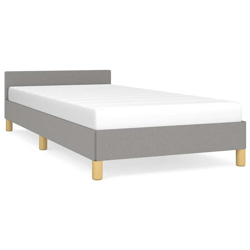 vidaXL 90x200 cm Bettgestell Hellgrau Stoff, Integrierte Lattenrost, Matratze nicht enthalten