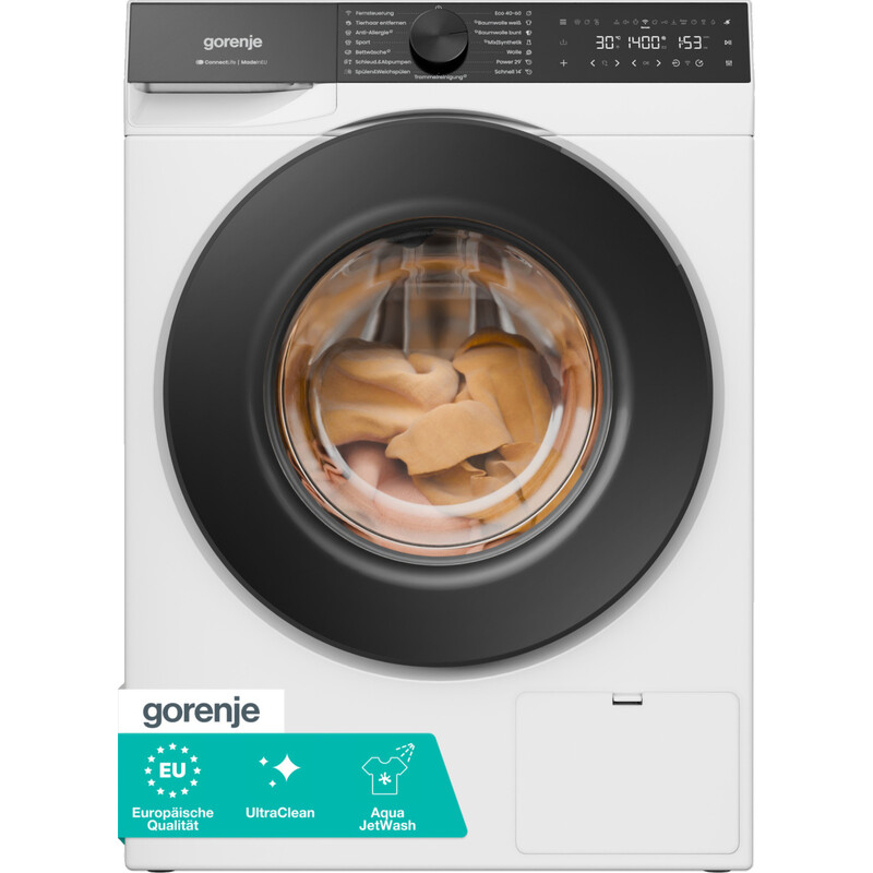 Gorenje Freistehende Waschmaschine FastWash Pro: 9 kg, 1400 U/min, A, WLAN, StainExpert für 21 Flecken, QuickWash & AquaStop