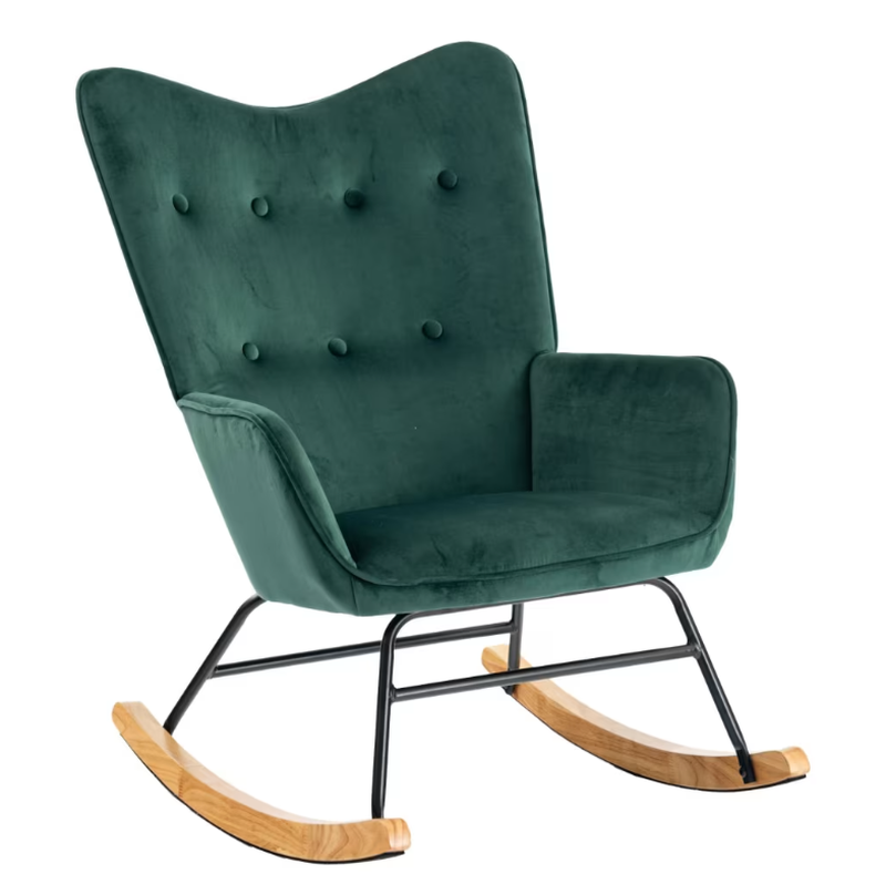 Velvet Rocking Chair Green