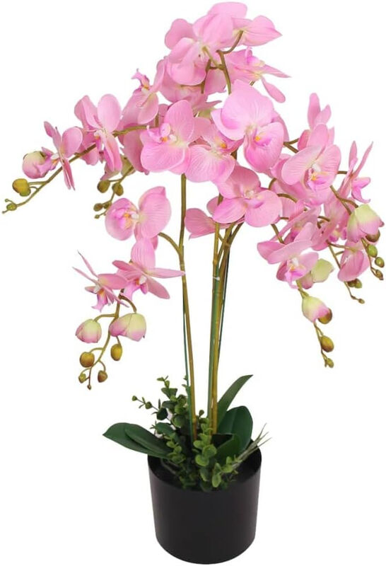 AORTA Kunstmatige Orchidee Plant met Pot - 75 cm, Roze