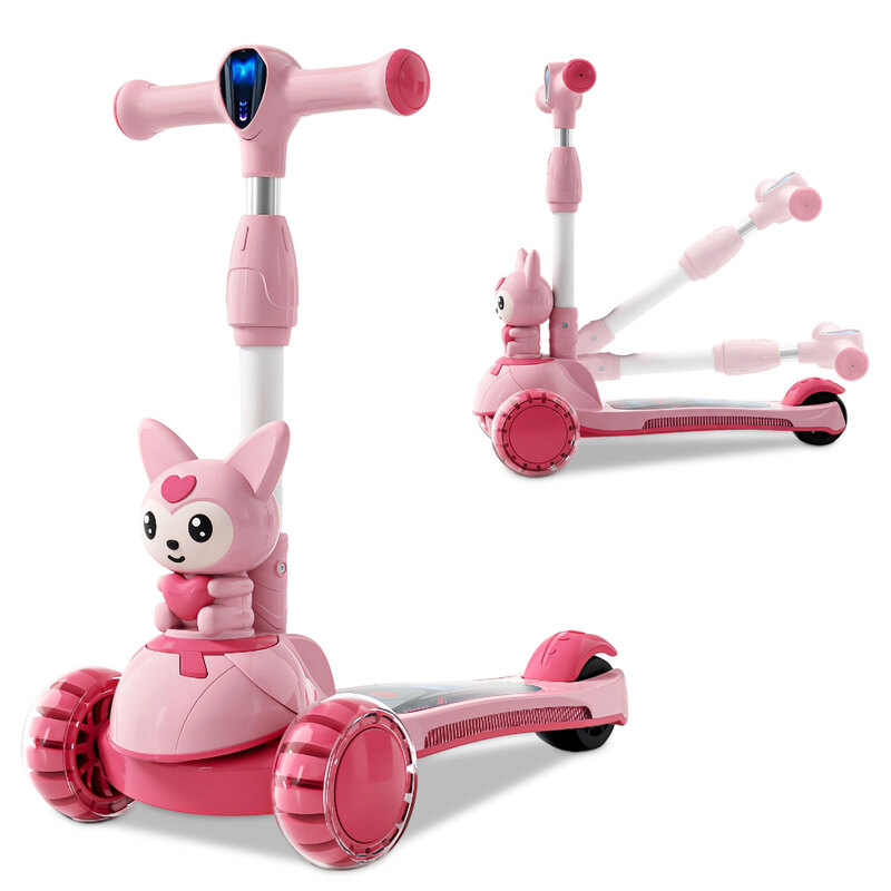 Electric Scooter for Kids Ages 2-10 Years Old, 3 Light-Up Wheels, Extra-Wide Children