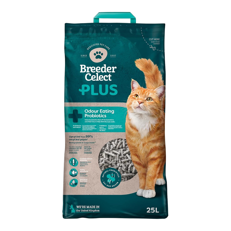 Breeder Celect Plus Probiotic Paper Cat Litter 25L