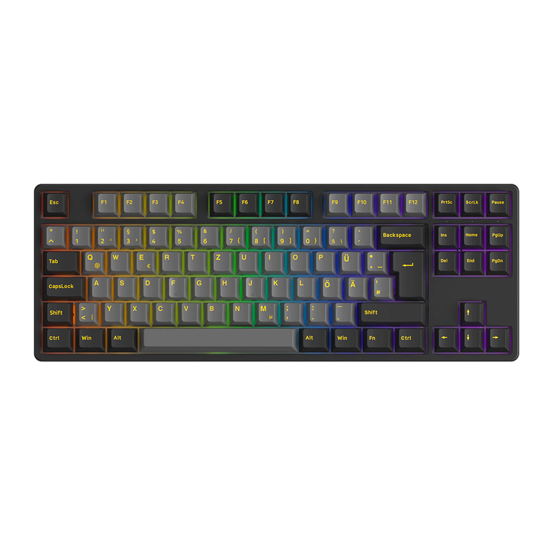 Akko 5087S V1 TKL kabelgebundene Gaming-Tastatur, Akko V3 Pro cremegelbe Switches, Hot-Swap RGB mechanische Tastatur, ISO-DE QWERTZ-Layout …