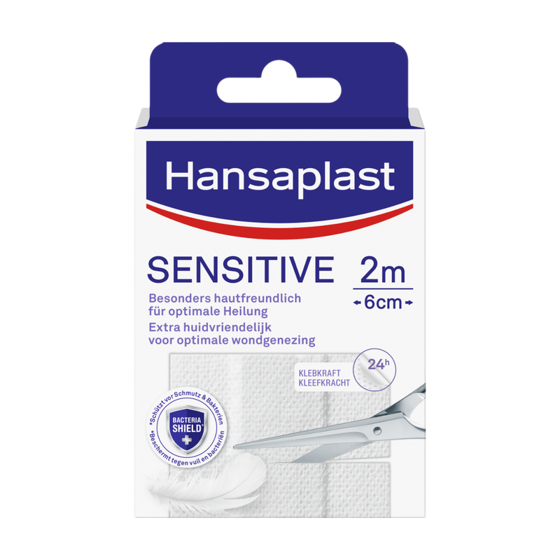 Hansaplast Sensitive Pleisters - Wondpleisters - Wondverzorging - Gevoelige huid - 2 m x 6 cm