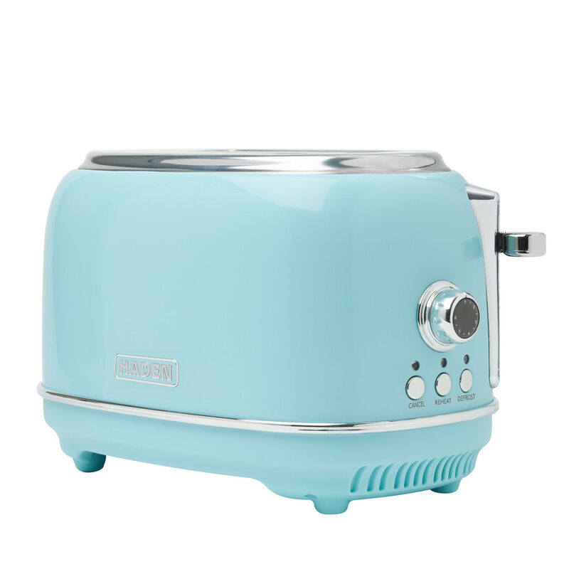 Heritage 2 Slice Retro Toaster, Extra-Wide Slots, Turquoise Coated Stainless Steel -