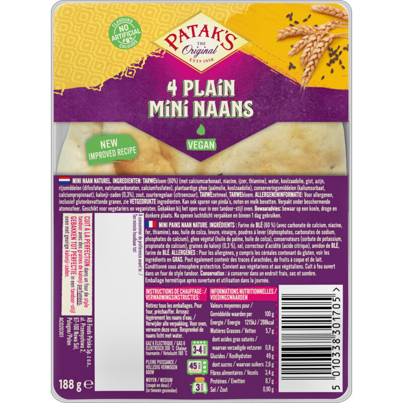 Pataks mini Naan plain