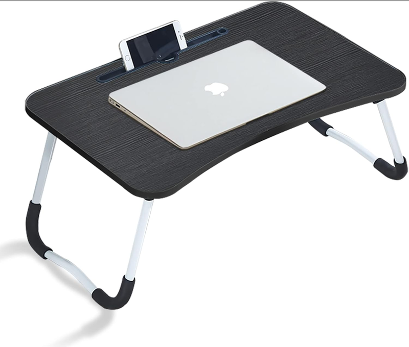 CLIPOP Laptop Bed Table,Portable Lap Desk Bed Tray Laptop with Foldable Legs Folding Breakfast Serving Coffee Tray Notebook Stand Reading Holder for Couch Sofa Floor Kids Black
