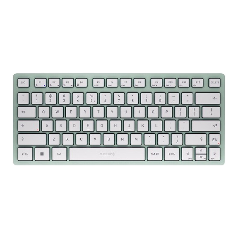 CHERRY KW 7100 Mini Bluetooth-Tastatur: Kompakte TKL für 3 Geräte, US-Layout, tragbar & schlank im modernen Agavegrün