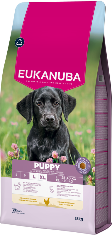 Eukanuba Life Care puppy hondenvoer voor grote rassen met kip 15 kg