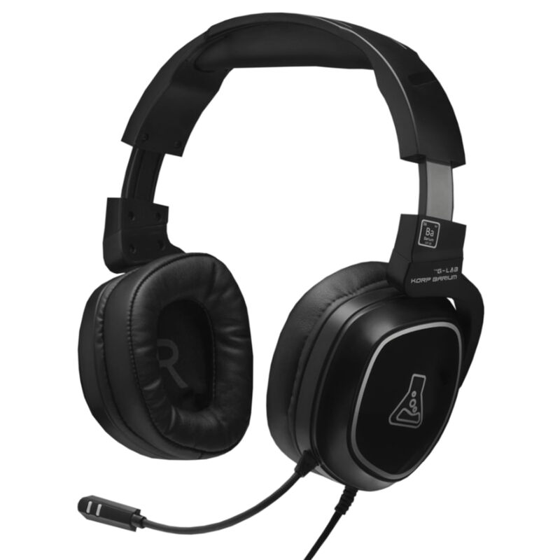 THE G-LAB Korp Barium Casque Gaming Filaire (Prise Jack 3,5 mm) - Microphone Intégré - PC, PS4, PS5, Switch, Smartphone & Tablette - Noir