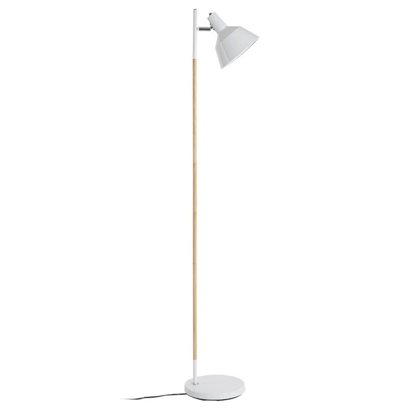 Interiors By Premier White Floor Lamp Bryant Wood & Metal H:150cm