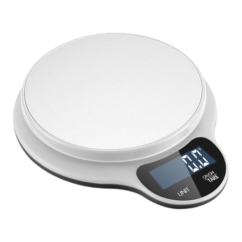 Sparoma NS-K44 Digitale Keukenweegschaal 5 kg/0.5 g – Werkt op Batterijen (2×AAA Inbegrepen), RVS Weegplateau met LCD-Display voor Bakken & Koken