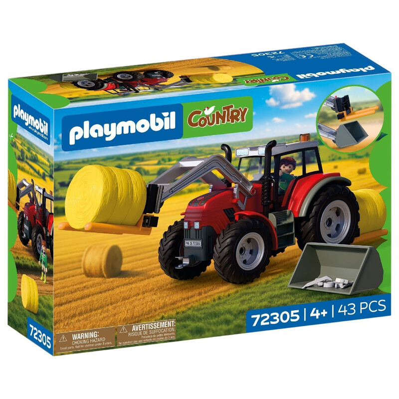 PLAYMOBIL Großer Traktor mit Heuballen