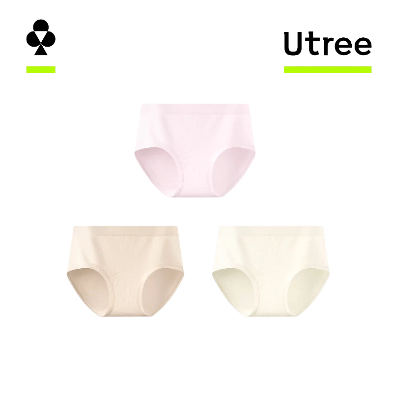 Utree - Damen-Slips aus 100 % Baumwolle, antibakteriell, verlängerte Beinpartie, 2026er Modell - Ungebleicht + Hellhaut + Nude-Pink - 160/90 (M)