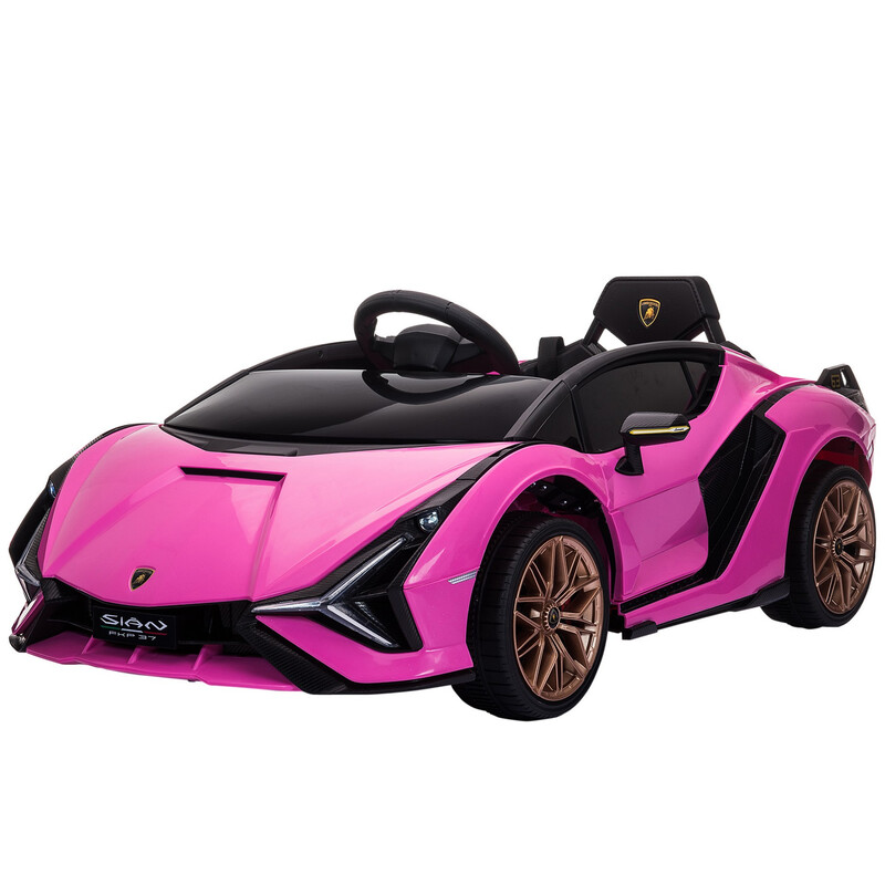 370-171V70PK HOMCOM Lamborghini Sian Licensed 12V Electric Car for Kids 2 Motors Toy