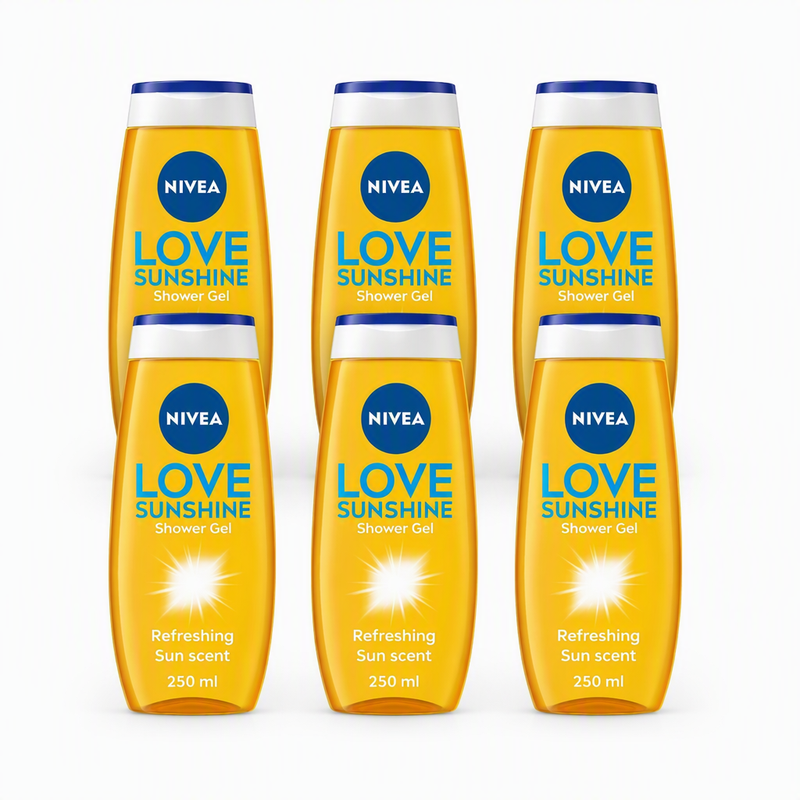 NIVEA Douchegel Love Sunshine – Douchegel met Aloë Vera en Vitamine C en D - 250 ml (6-Pack)