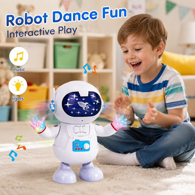 Tanzendes Roboter-Spielzeug, 1 Stück, mit Musik und Licht, Tanzfunktion, für Kinder und die ganze Familie