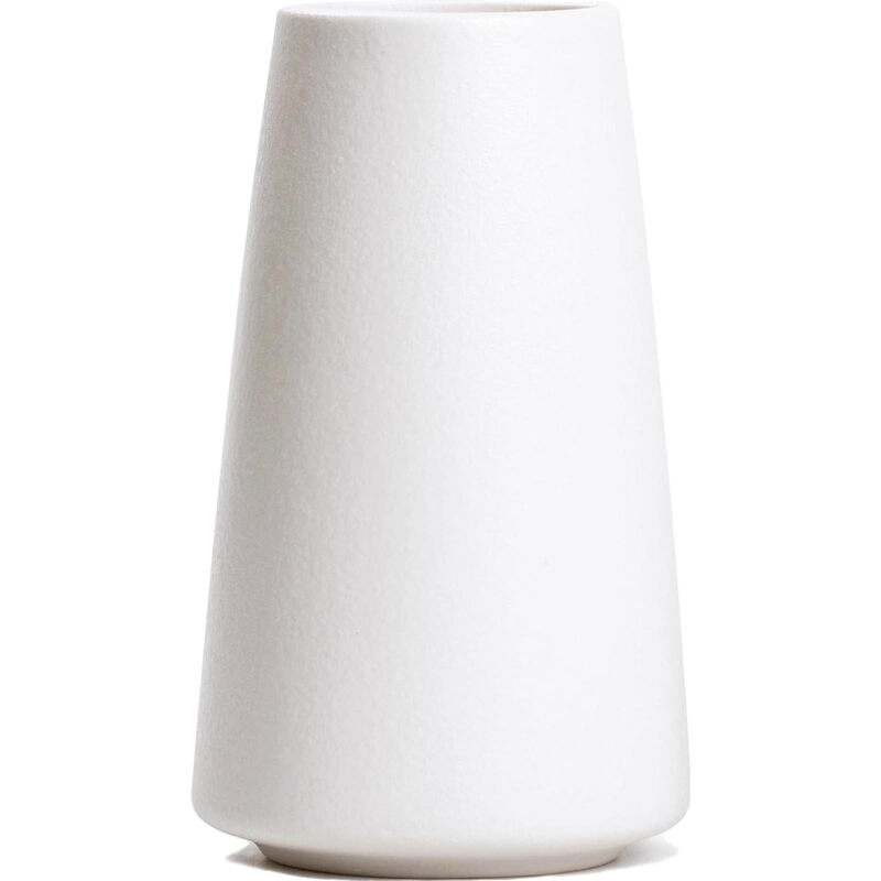 1pc/15cm/6in, White Ceramic Vase - Flower Vase Minimalism Style for Modern Table Shelf Home Decor, Fit for Fireplace Bedroom Kitchen Living Room Centerpieces Office Desk (Solid White)