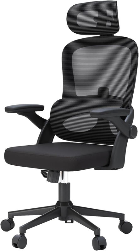SIHOO Ergonomic Mesh Office Chair, High Back Desk Chair with 3D Armrests, Up & Down Lumbar Support, Swivel Computer Task Chair, Black