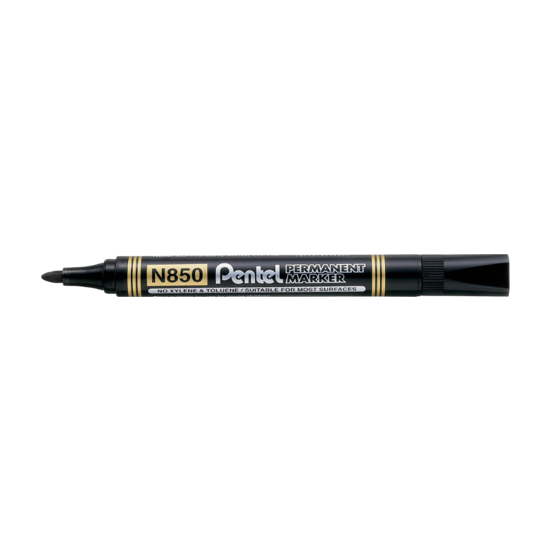 N850 Permanent Marker Bullet Tip Black Pack of 12