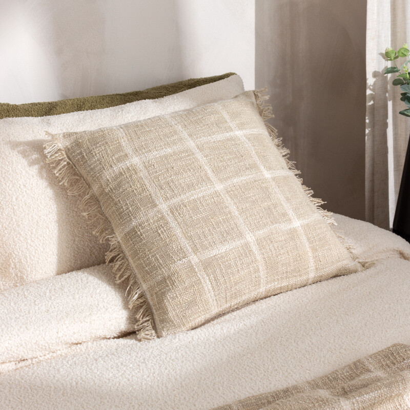 Cushion Beni Square Stone/Natural 45x45cm