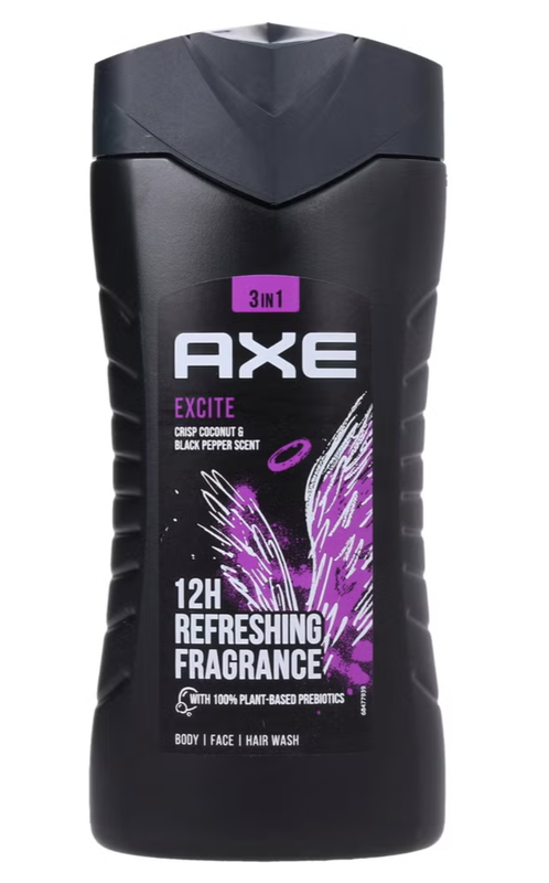 Axe 3-in-1 douchegel voor lichaam, gezicht en haar - Excite