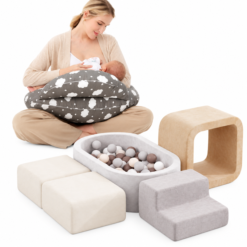 【Selectie combo】 Benarita zachte speelset voor kinderen, XXL+Momcozy U-vormig voedingskussen NP001