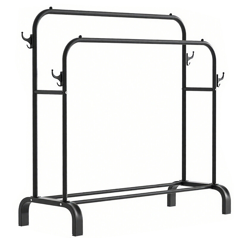 Clothes Rack Freestanding Hanger Double Pole Multifunctional Clothes Rack for Bedroom