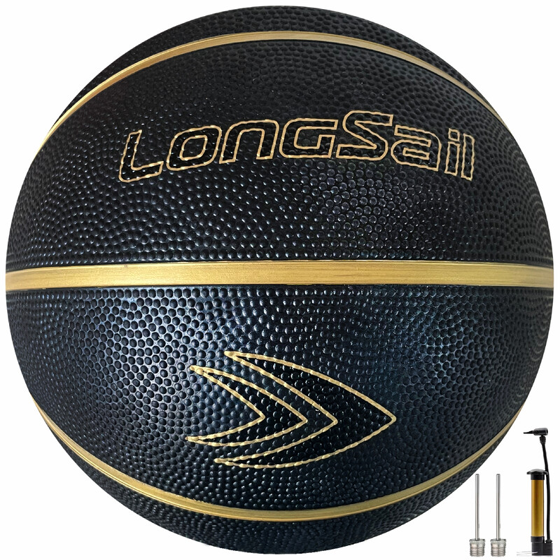 Ballon de Basketball en Caoutchouc de Haute Qualité (25.5") Taille 4 Noir/Or