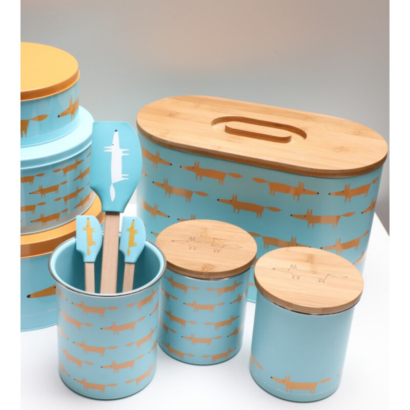 Scion by Dexam Mr Fox Tea/Coffee/Sugar Storage Jar Multi Print - Blue