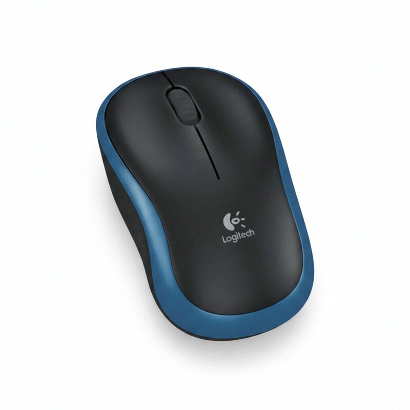 Logitech M185 draadloze muis, 2,4 GHz USB nano-ontvanger, optische tracking, blauw