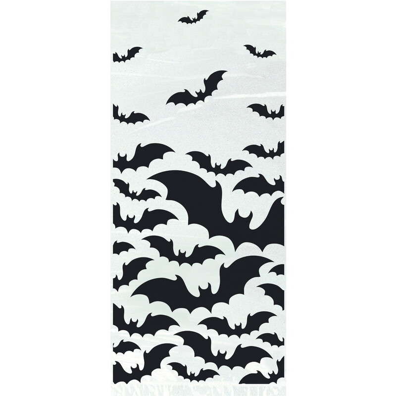 Black Bat Halloween Cellophane Bags, Pack of 20