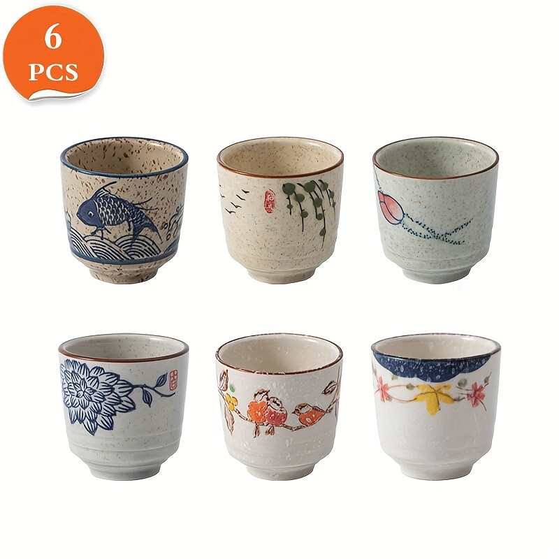 YumiPLUS Ceramic Tea Cups Set of 6