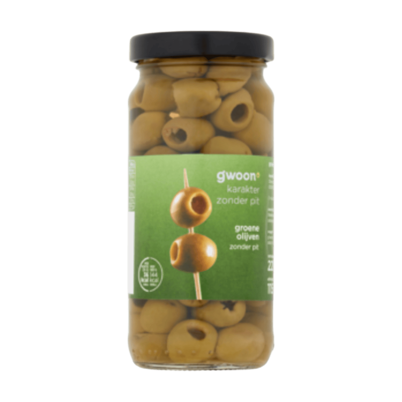 G'woon Groene Olijven Zonder Pit - 230 g