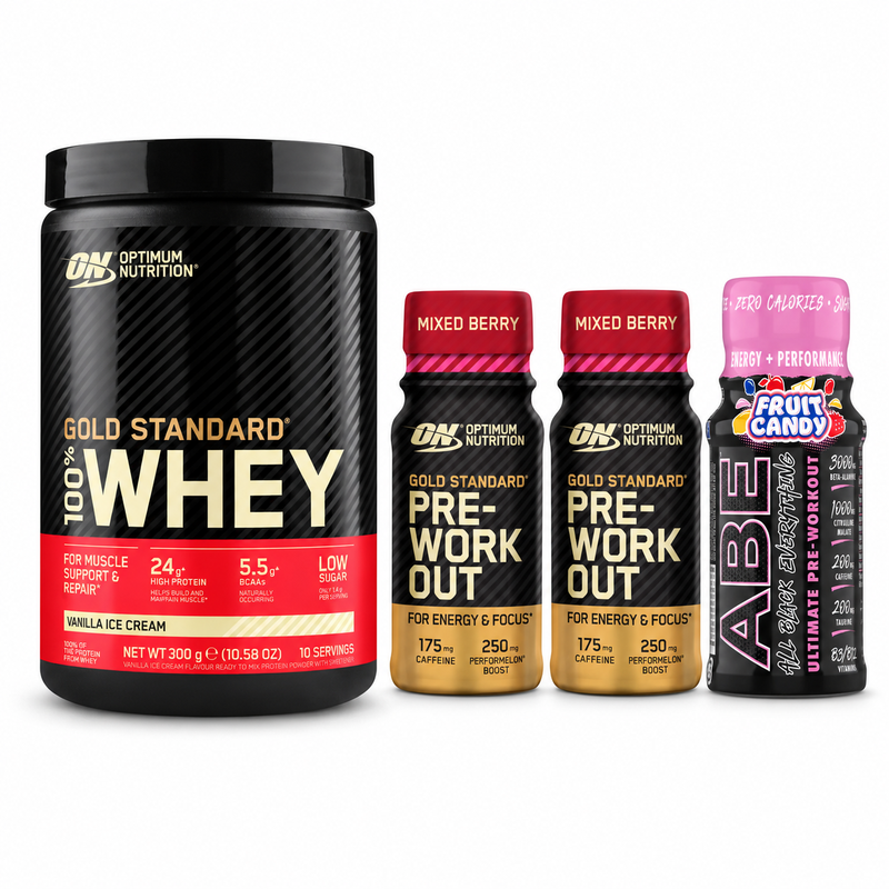 Gold Standard Whey & Shot pré-entraînement Pack assorti