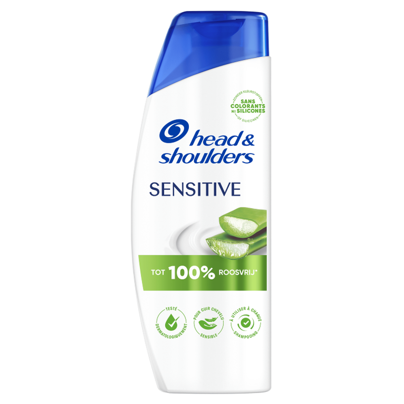HEAD&SHOULDERS Shampooing Antipelliculaire Cuir Chevelu Sensible 250 ml à l'Aloe Vera. Efficace Contre 3 Problèmes du Cuir Chevelu : Pellicules, Démangeaisons Liées aux Pellicules et Sébum en Excès