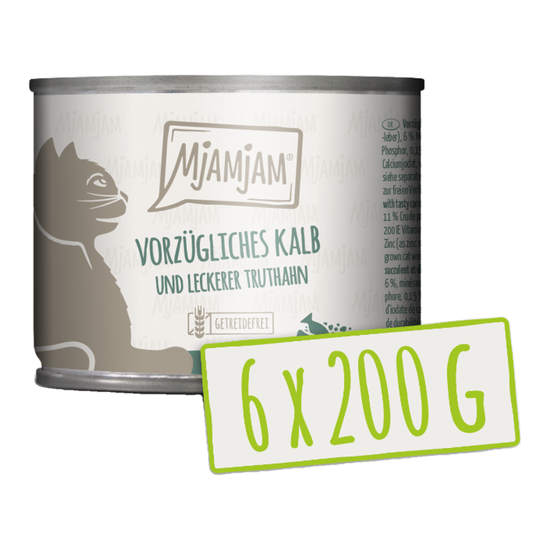 MjAMjAM - Verfijnd kalfsvlees en smakelijke kalkoen met fijne wortelen 200g*6