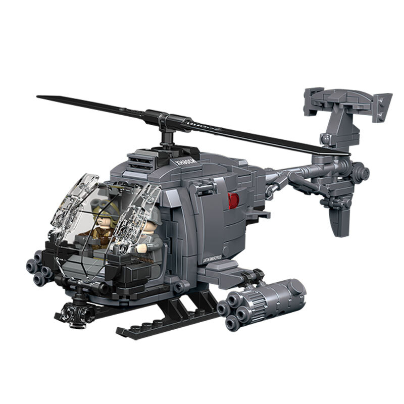 CAYI AH-6I bewaffneter Hubschrauber 400 Teile Bausteine Set für Hobbybauer