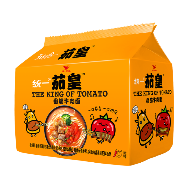 Uni-President Tomato King Beef Flavor Instant Noodles 126g x 5 Pack