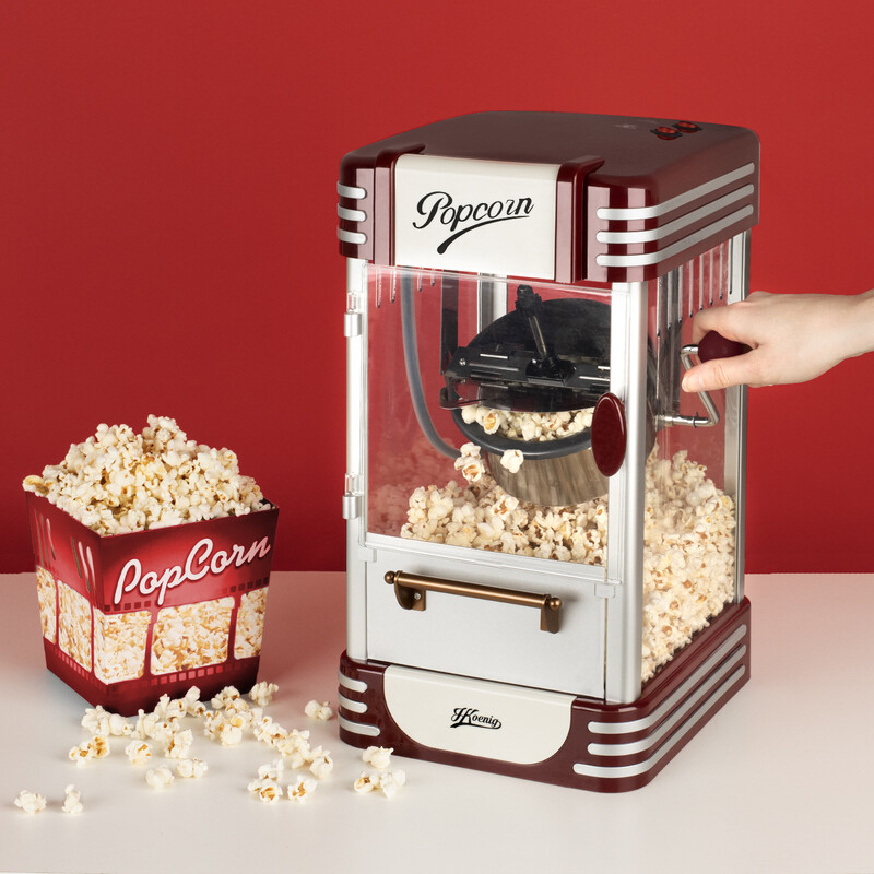 Machine à popcorn HKOENIG POP330 Design retro Capacité 50g Lumière intérieure de maintien au chaud