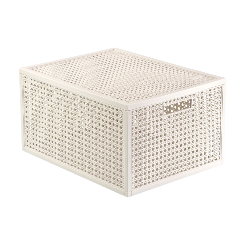 Curver Kaya opbergmand - 20 L - 37,6 x 30 x 20,7 cm - Wit - Premium opbergoplossing, duurzaam kunststof, moderne woonopberg
